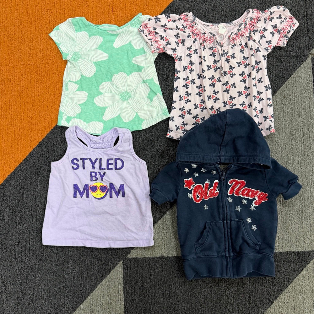 Lot of 4 Baby Girl Old Navy children’s place Zip-Up Hoodie 18-24 Months Bundle
